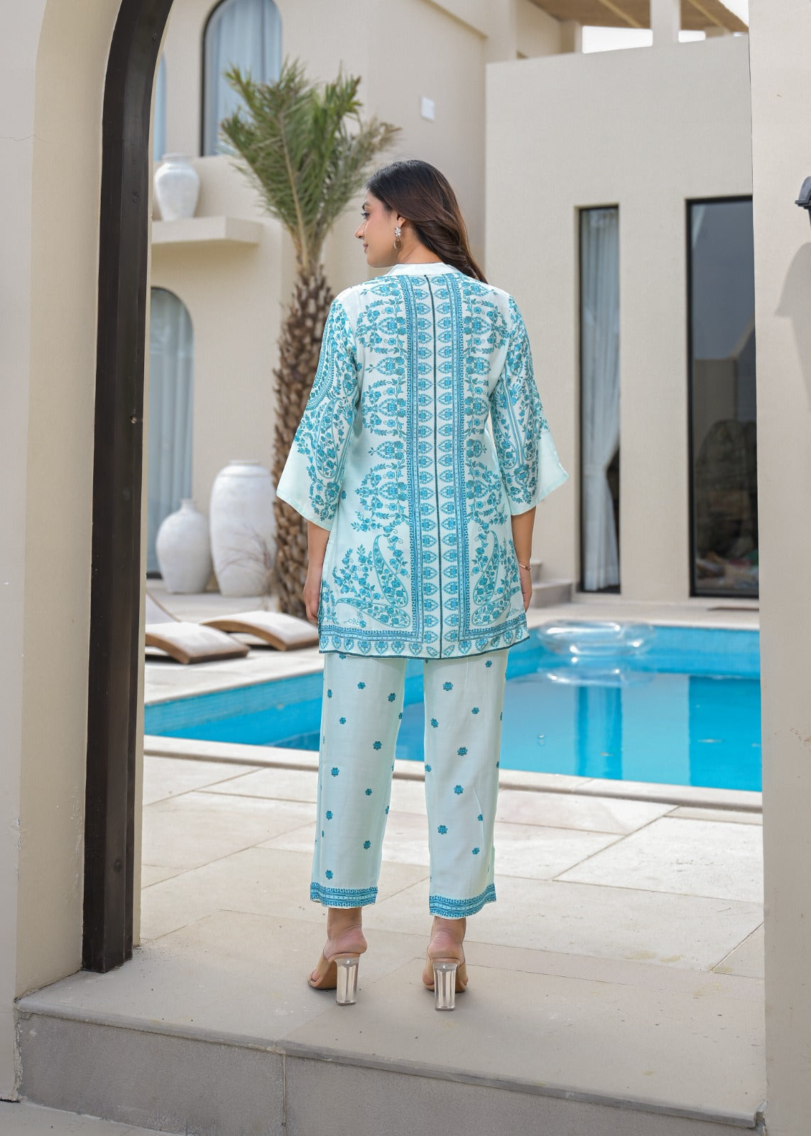 RAAGVI AZURE PRINTED Muslin CO-ORD SET