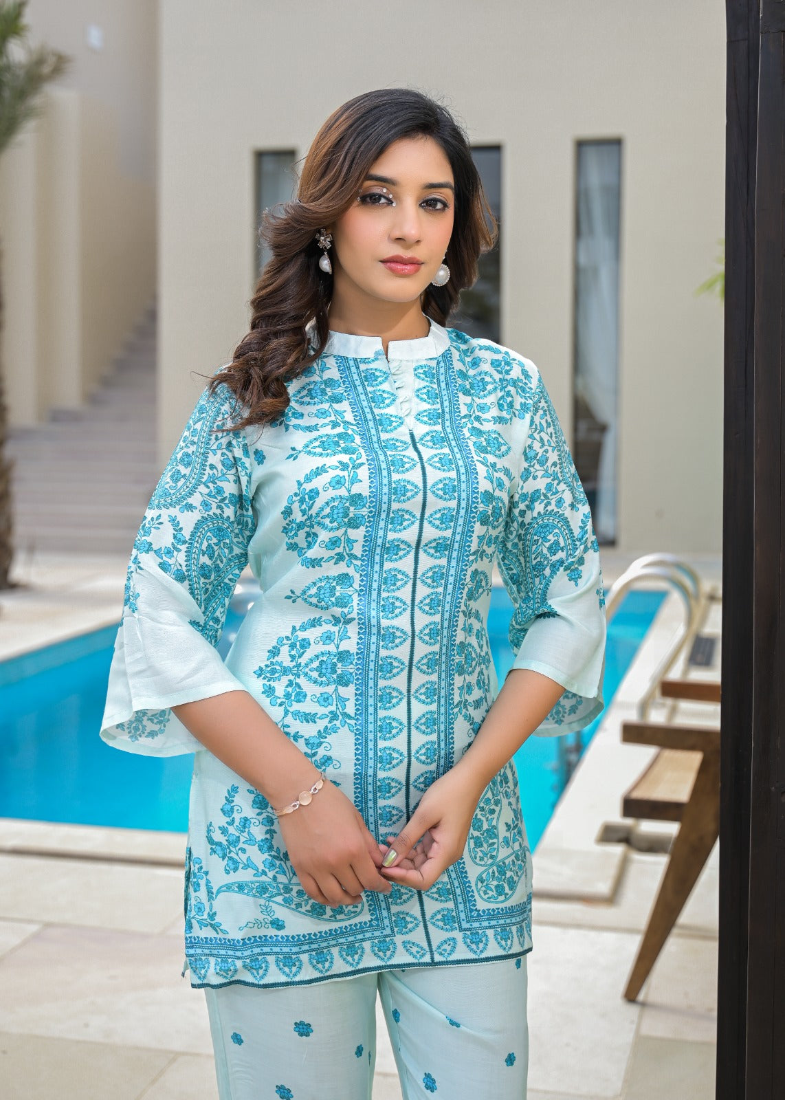 RAAGVI AZURE PRINTED Muslin CO-ORD SET