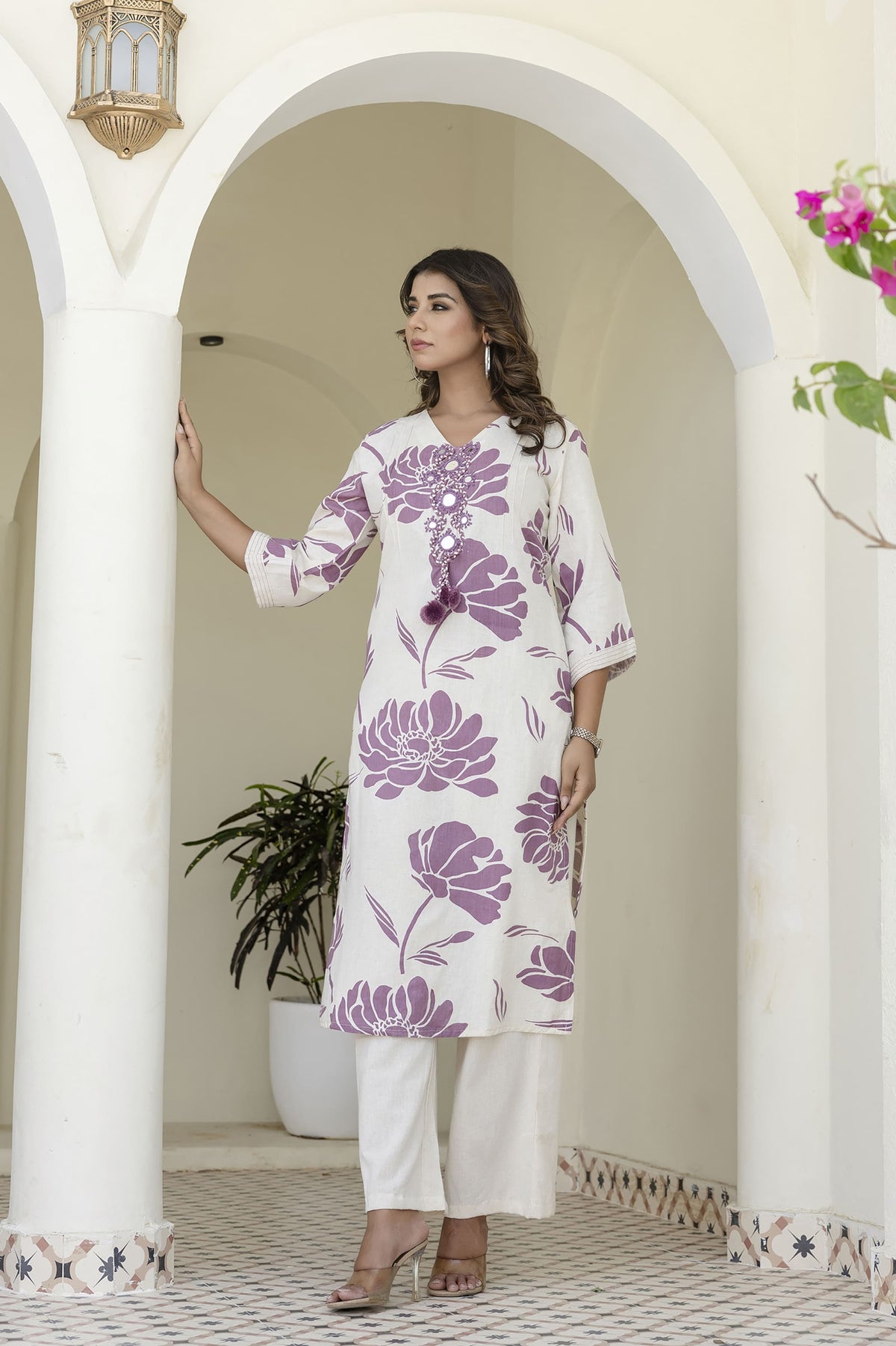 Samiha Orchid Cotton Co-ord Set