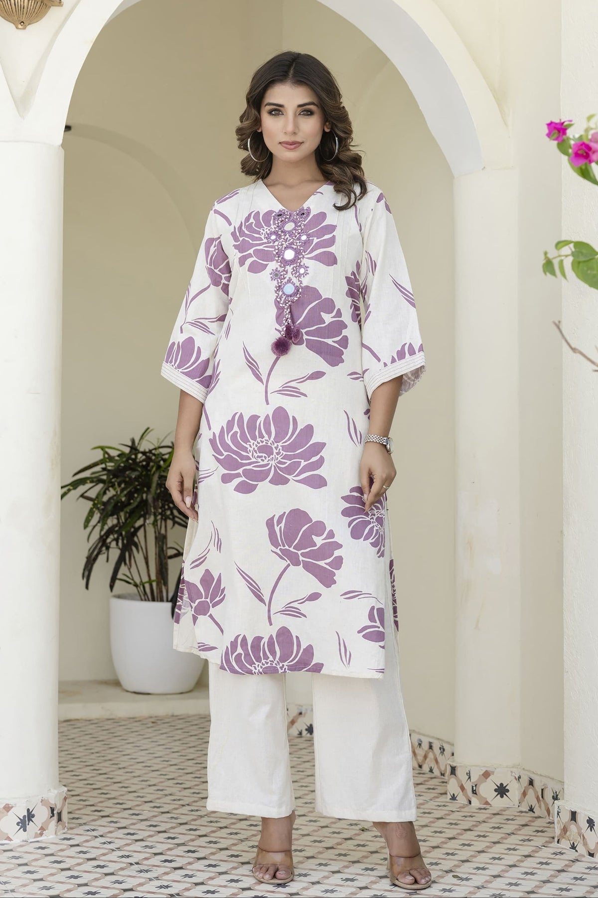 Samiha Orchid Cotton Co-ord Set