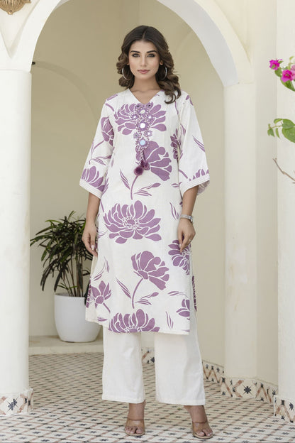 Samiha Orchid Cotton Co-ord Set