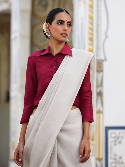 Dhiyona ST Fine Foliage Self Print Blouse