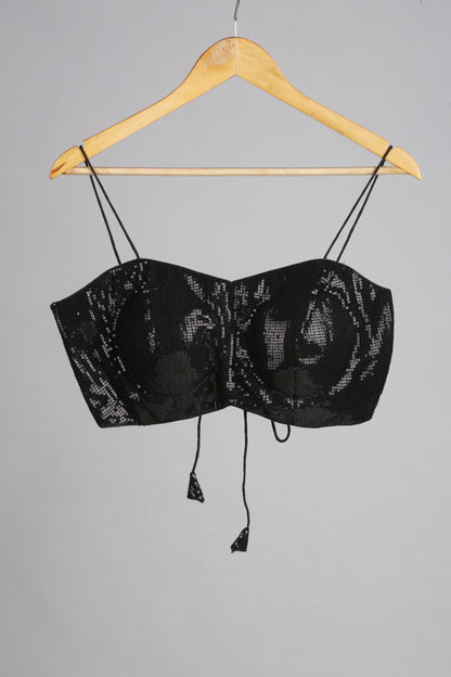 Dhiyona ST Blouse - Black Sequin Bustier