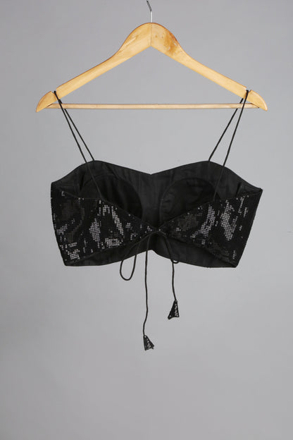 Dhiyona ST Blouse - Black Sequin Bustier