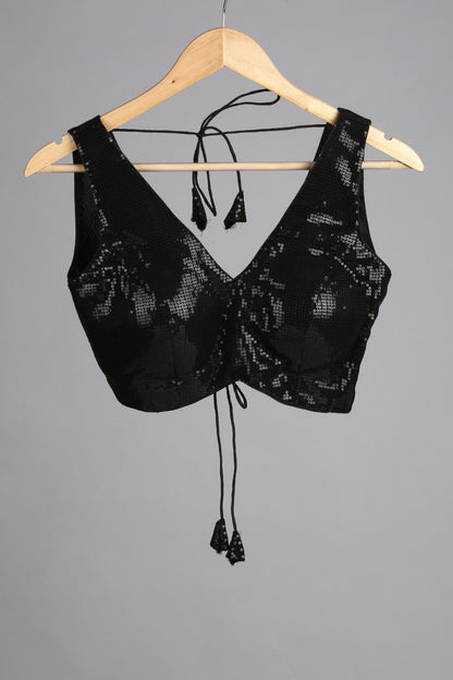 Dhiyona ST Blouse - Black Sequin Sleeveless
