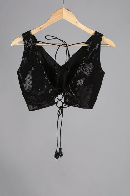 Dhiyona ST Blouse - Black Sequin Sleeveless