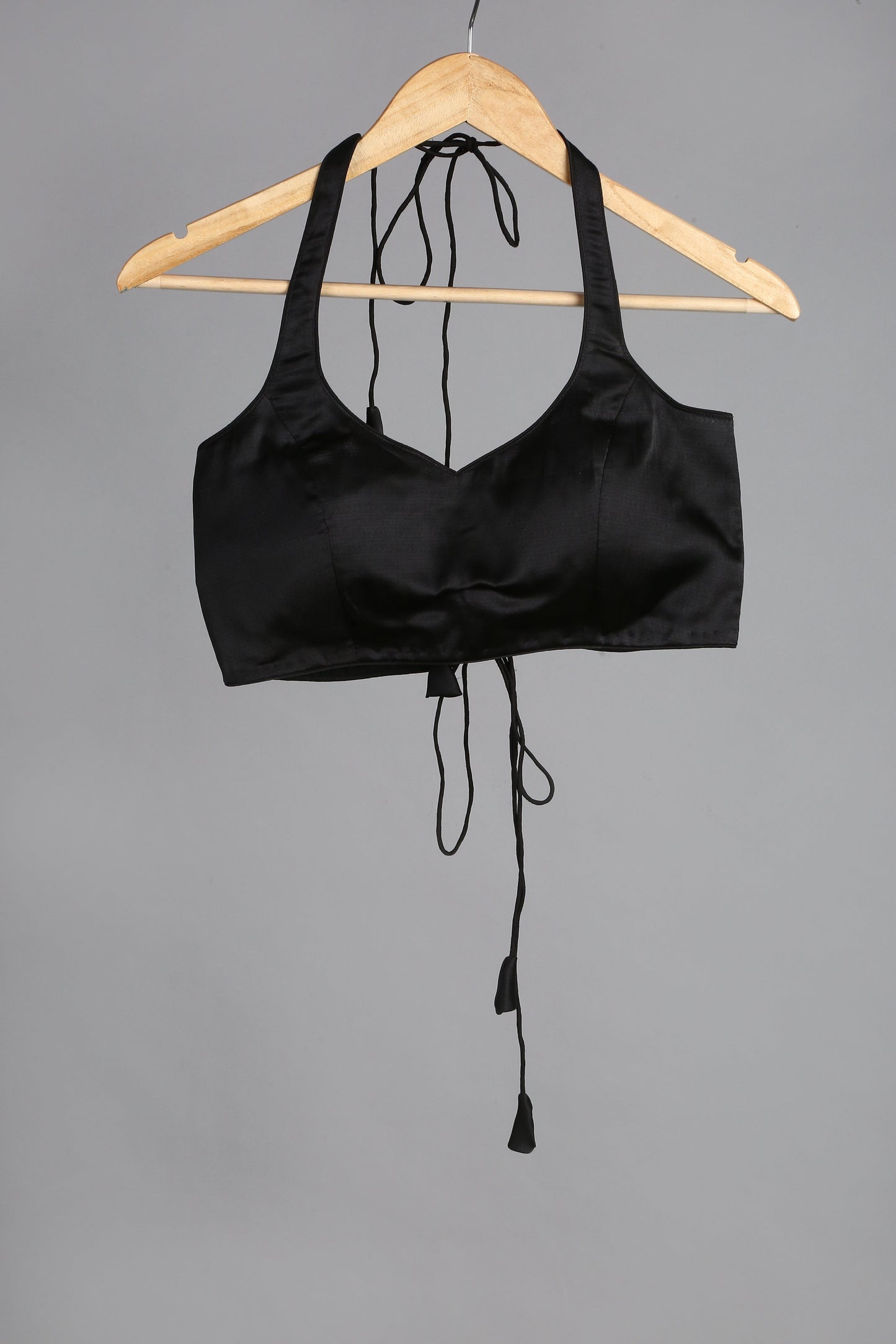 Dhiyona ST Blouse - Black Satin Halter Blouse