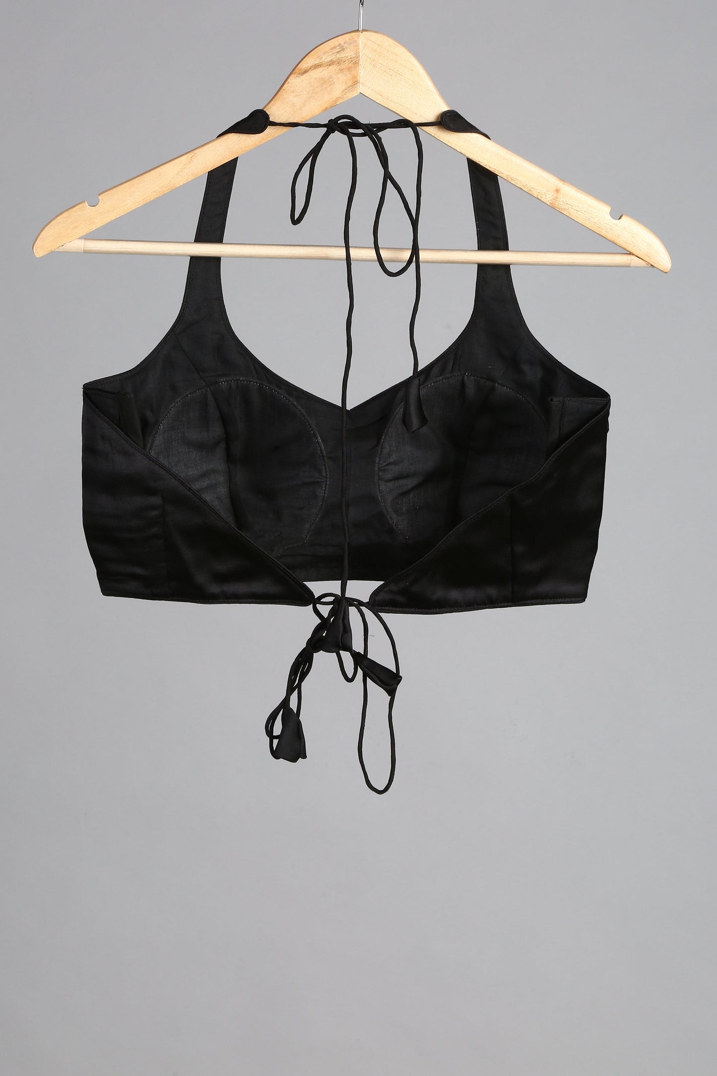 Dhiyona ST Blouse - Black Satin Halter Blouse