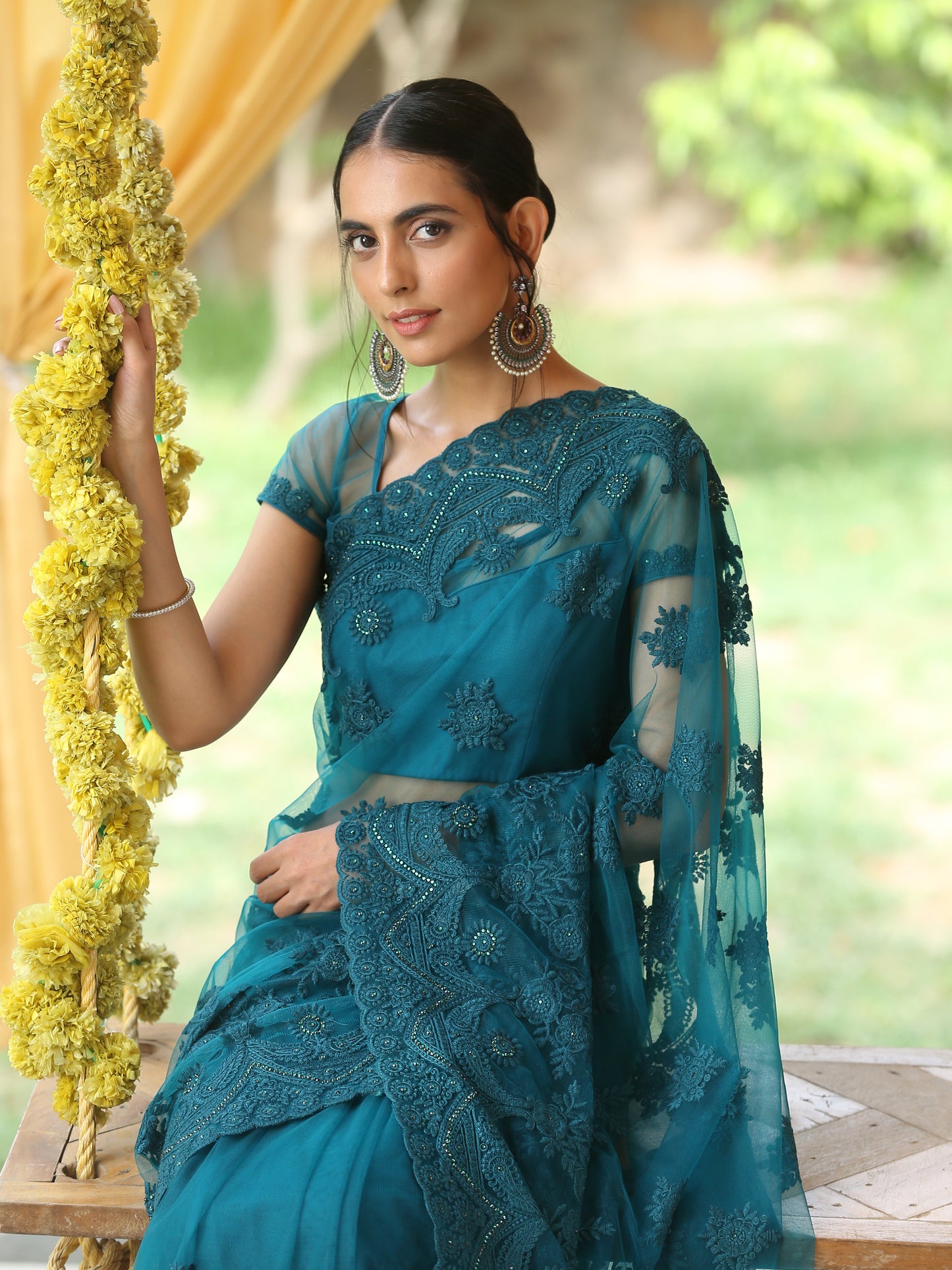 Dhiyona ST Blouse - Jade Embroidered NET blouse