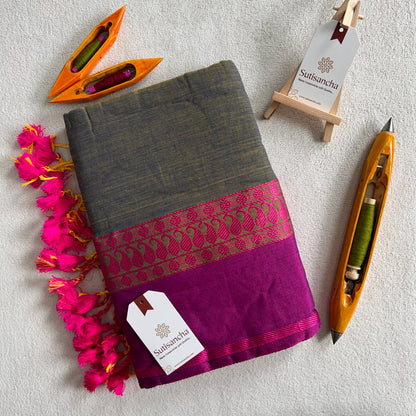 Dhiyona SS Sutisancha Classic Weave Bengal Cotton Saree