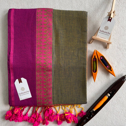 Dhiyona SS Sutisancha Classic Weave Bengal Cotton Saree