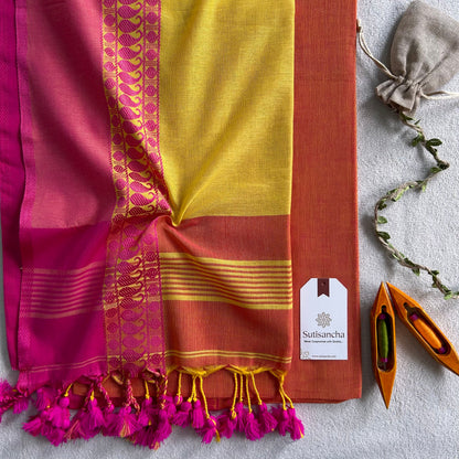Dhiyona SS Sutisancha Classic Weave Bengal Cotton Saree