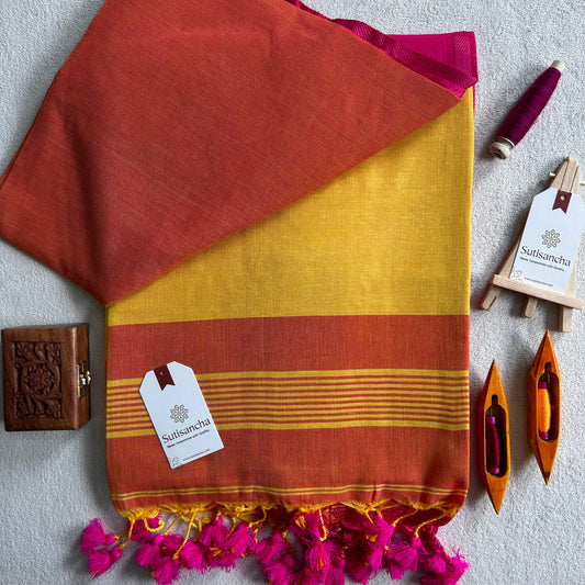 Dhiyona SS Sutisancha Classic Weave Bengal Cotton Saree