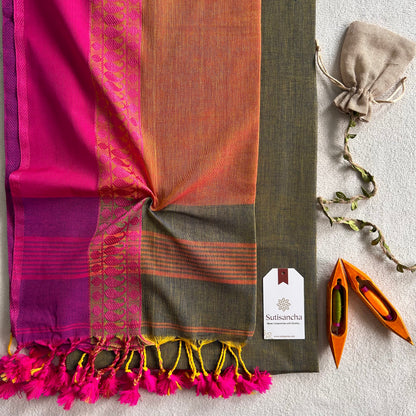 Dhiyona SS Sutisancha Classic Weave Bengal Cotton Saree