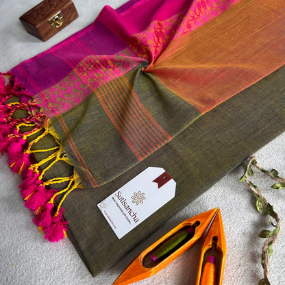 Dhiyona SS Sutisancha Classic Weave Bengal Cotton Saree