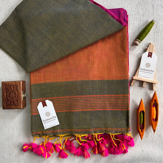 Dhiyona SS Sutisancha Classic Weave Bengal Cotton Saree