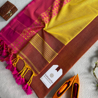 Dhiyona SS Sutisancha Classic Weave Bengal Cotton Saree