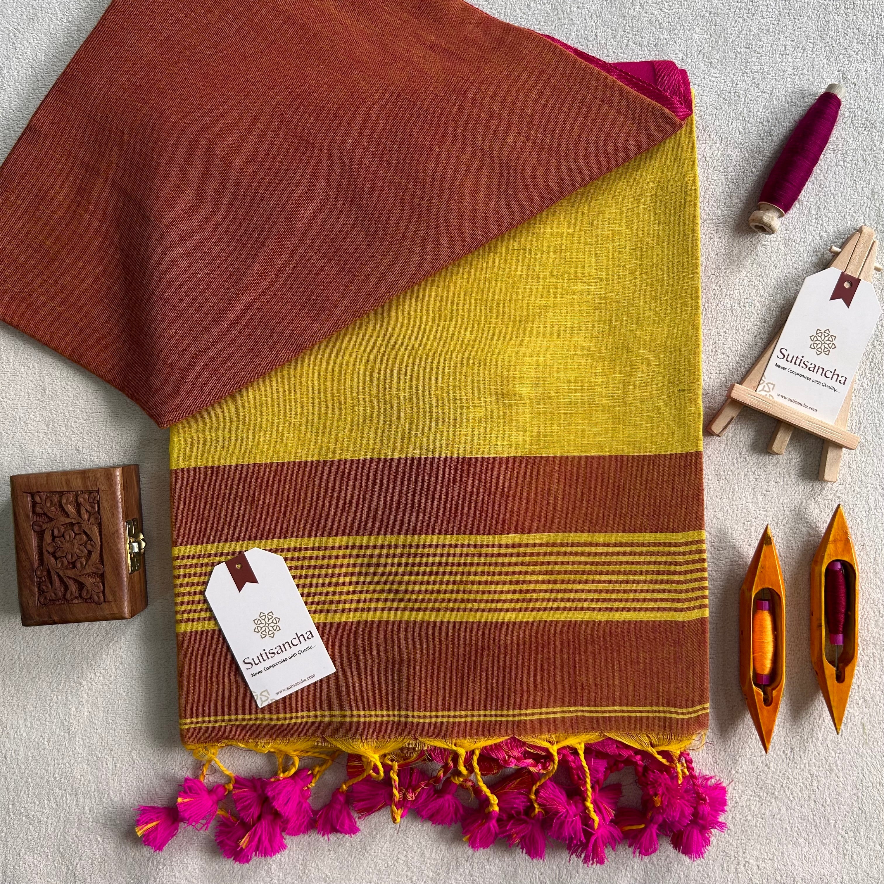 Dhiyona SS Sutisancha Classic Weave Bengal Cotton Saree