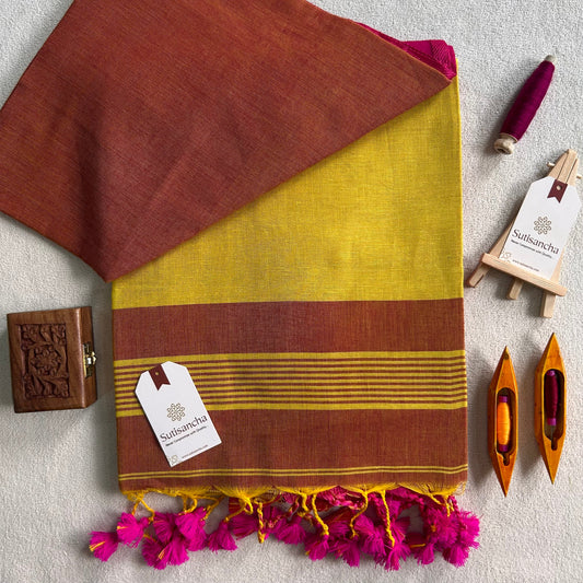 Dhiyona SS Sutisancha Classic Weave Bengal Cotton Saree