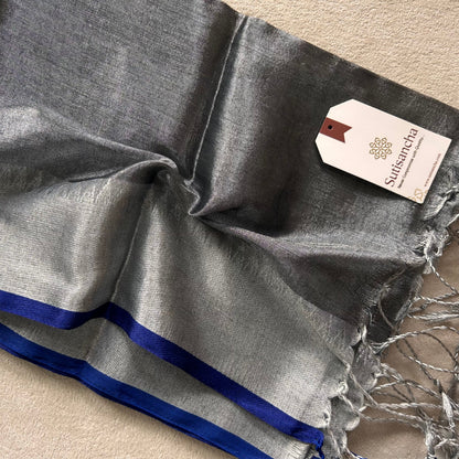 Dhiyona SS Sutisancha Gray Handloom Cotton Tissue Saree