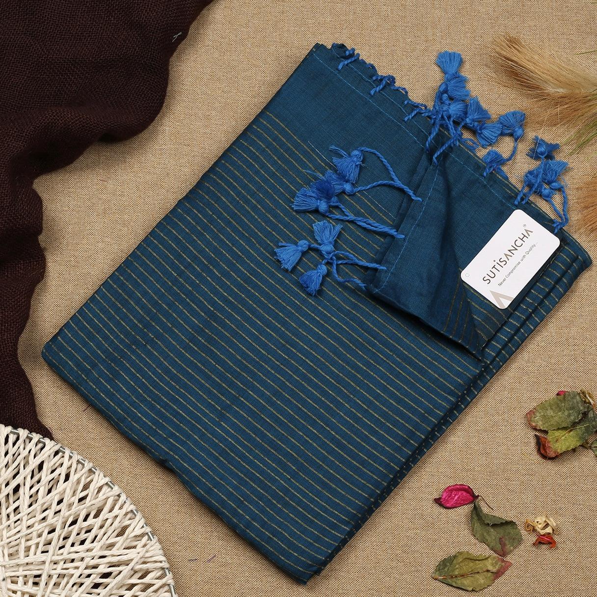 Dhiyona SS Sutisancha indigo Zari Stripe Saree
