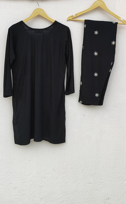 Leena Charcoal Embroidery Co-ord Set