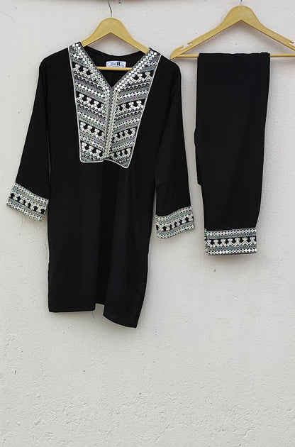 Leena Charcoal Embroidery Co-ord Set
