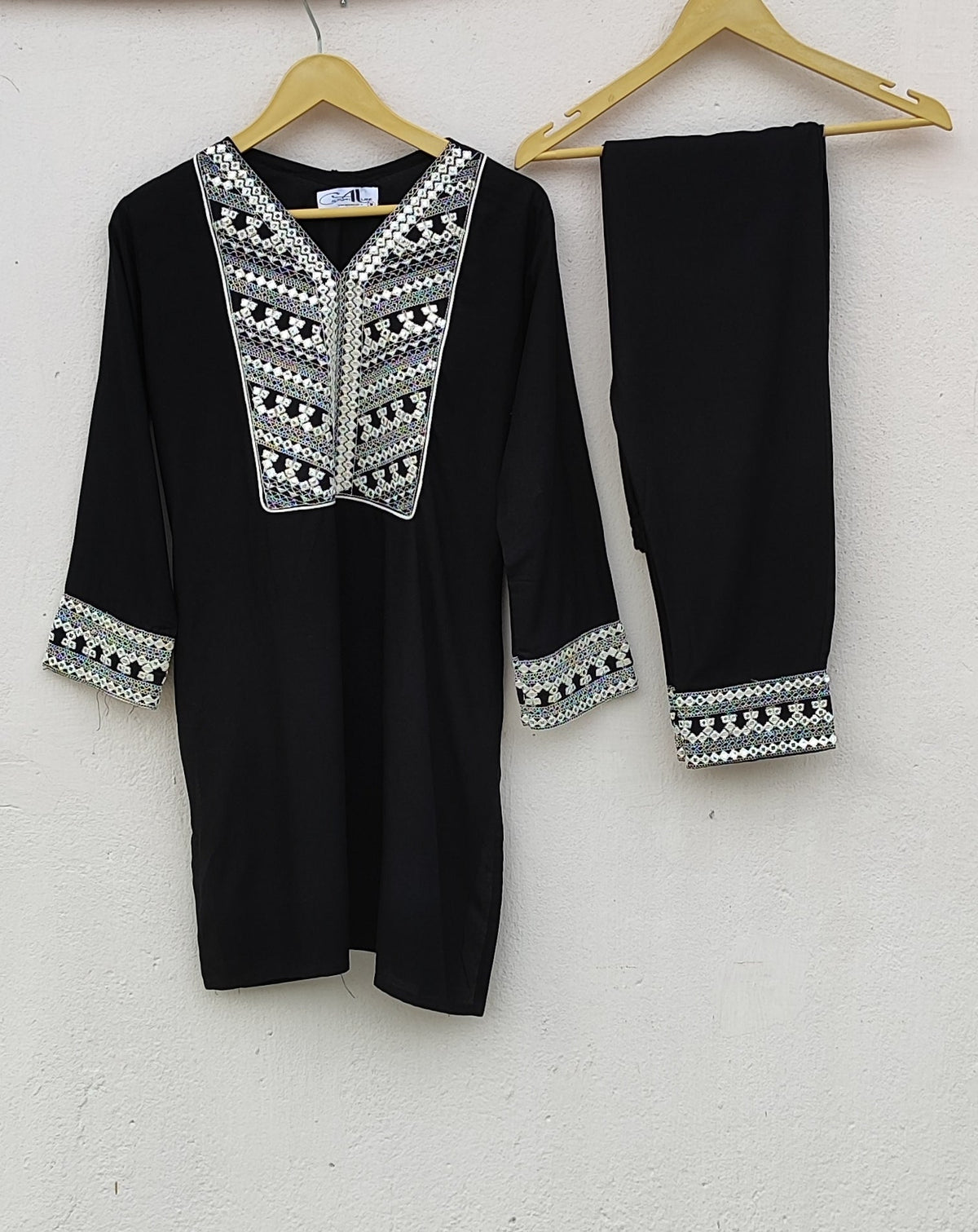 Leena Charcoal Embroidery Co-ord Set