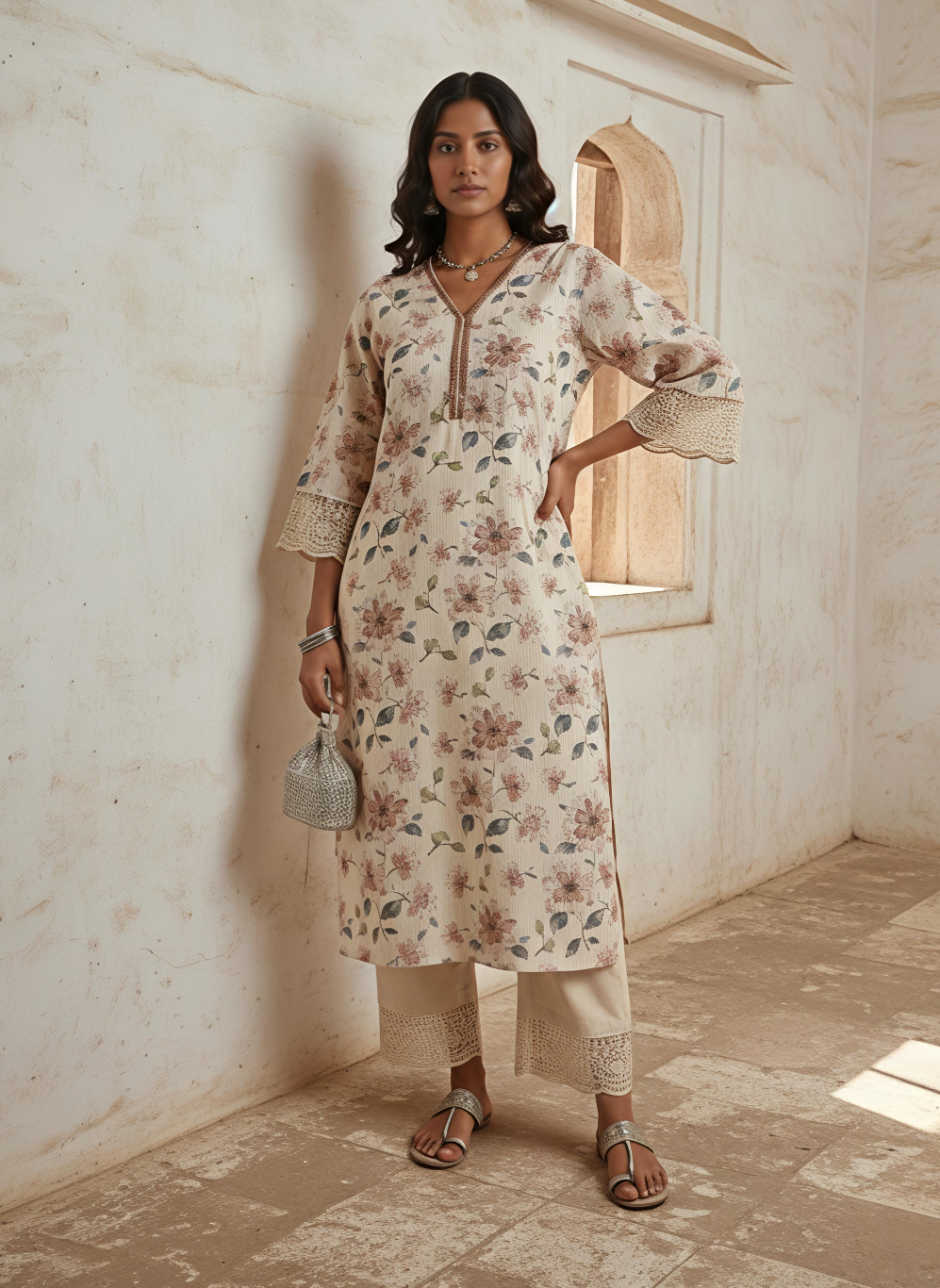 Swades zinia cotton kurta pant set