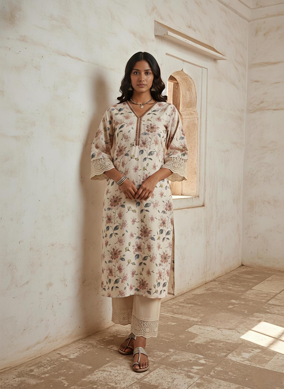 Swades zinia cotton kurta pant set
