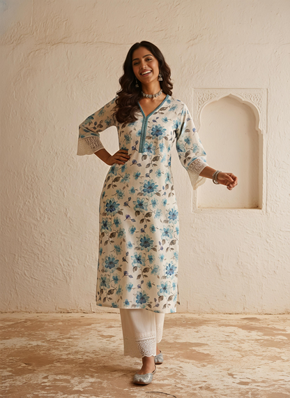 Swades Hibis cotton Kurta Pant set