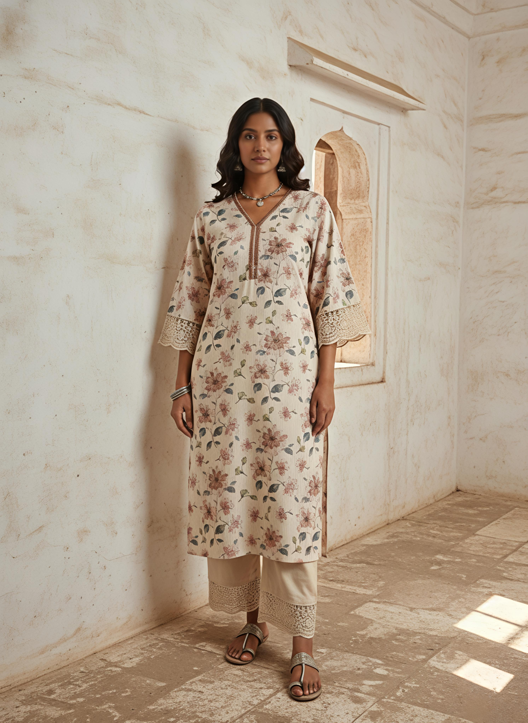 Swades zinia cotton kurta pant set