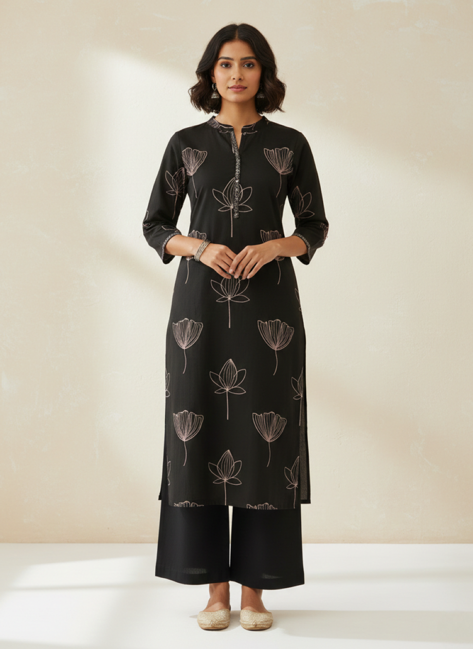 Swades carbon cotton kurta pant set
