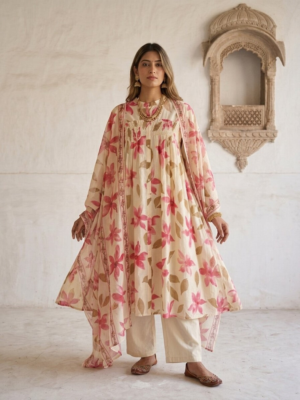 Swades peony cotton suit set