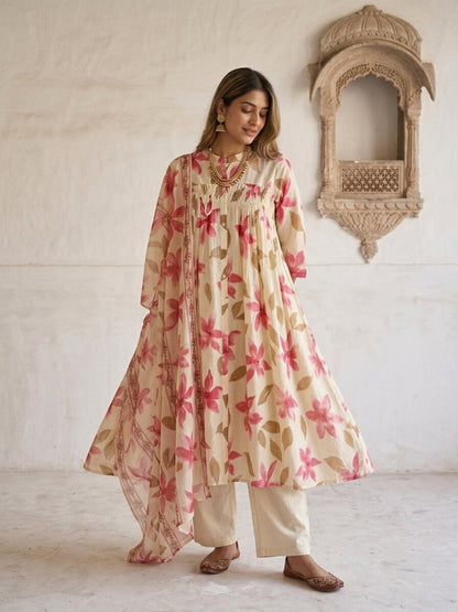 Swades peony cotton suit set