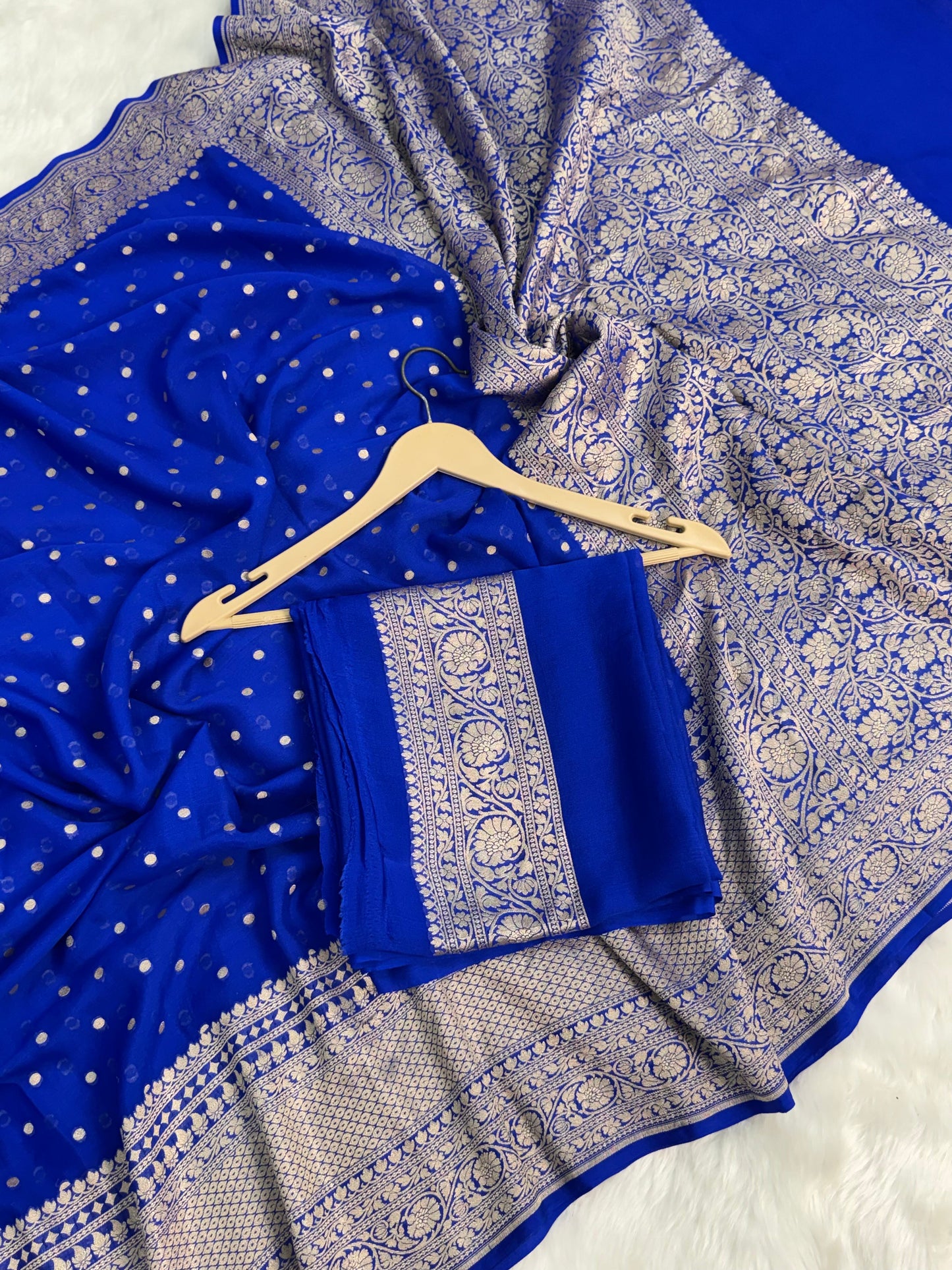 Dhiyona HH Neelvastra Regal Pure Khaddi Chiffon Banarasi Saree