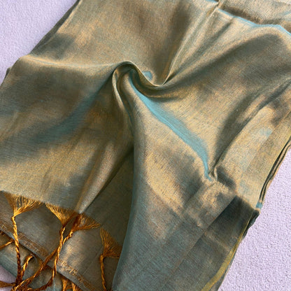 Dhiyona SS Sutisancha Mint green Handloom Tissue Saree With Designer Blouse