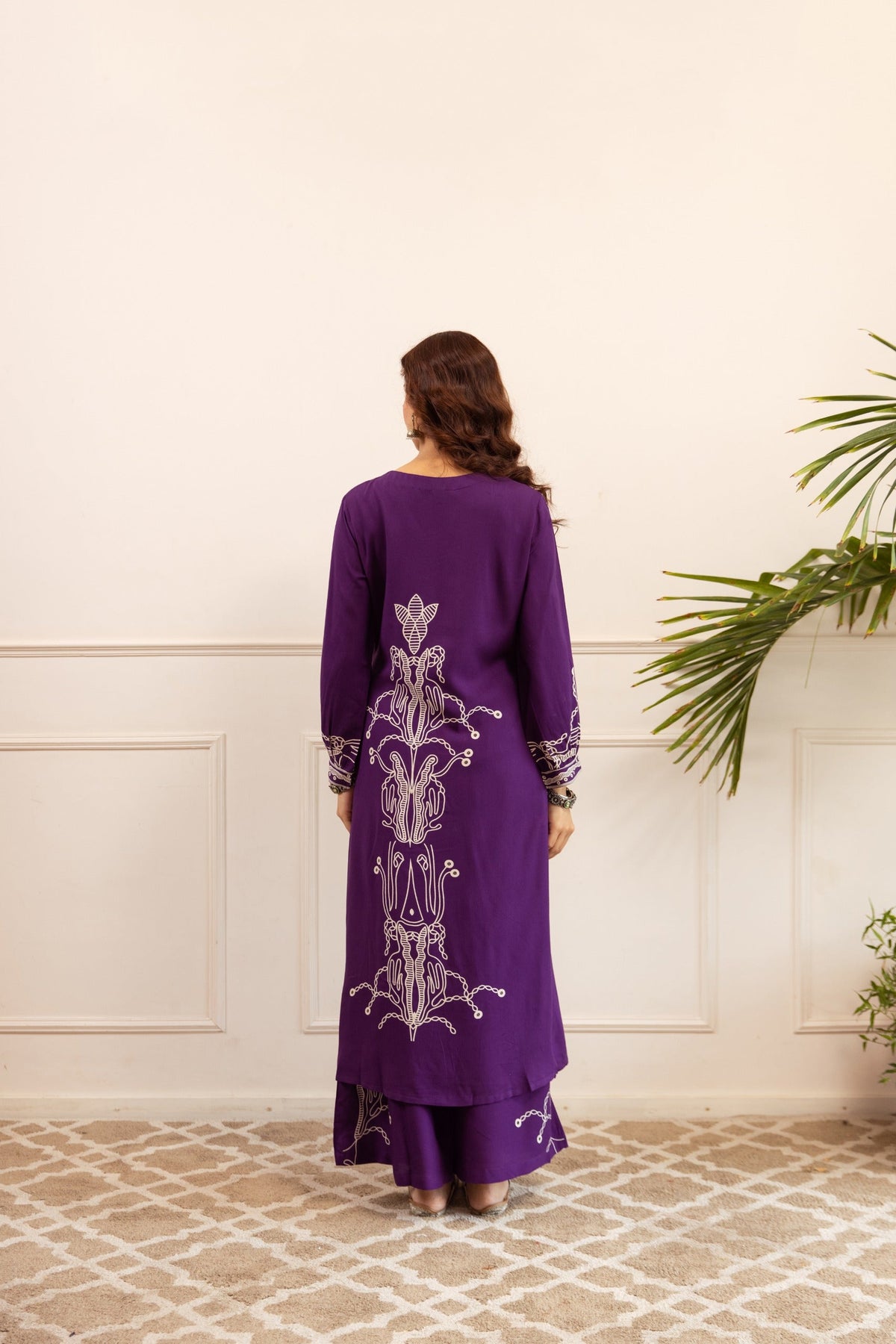 Kabool Periwinkle Printed Kurta pant set