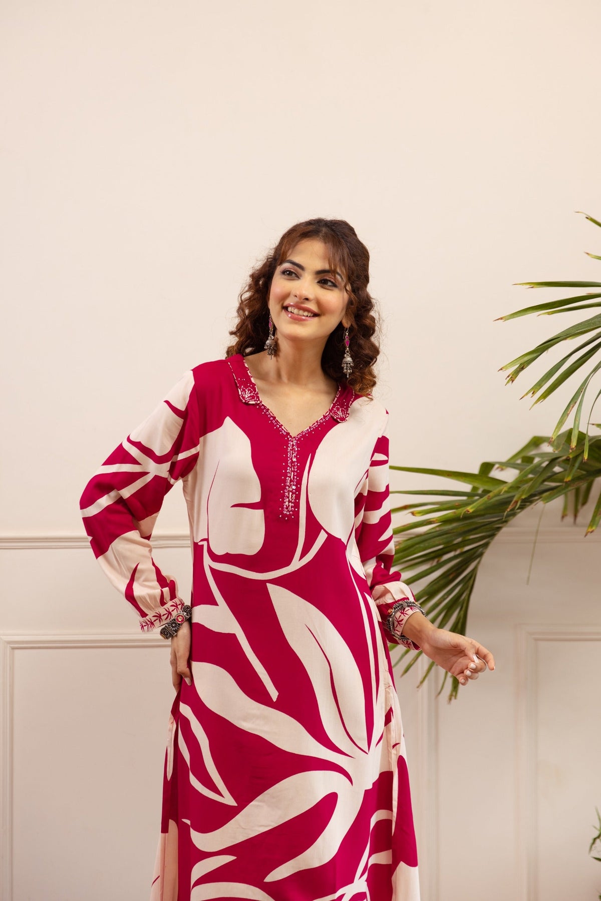 Kabool Cherry Printed Kurta Pant Set