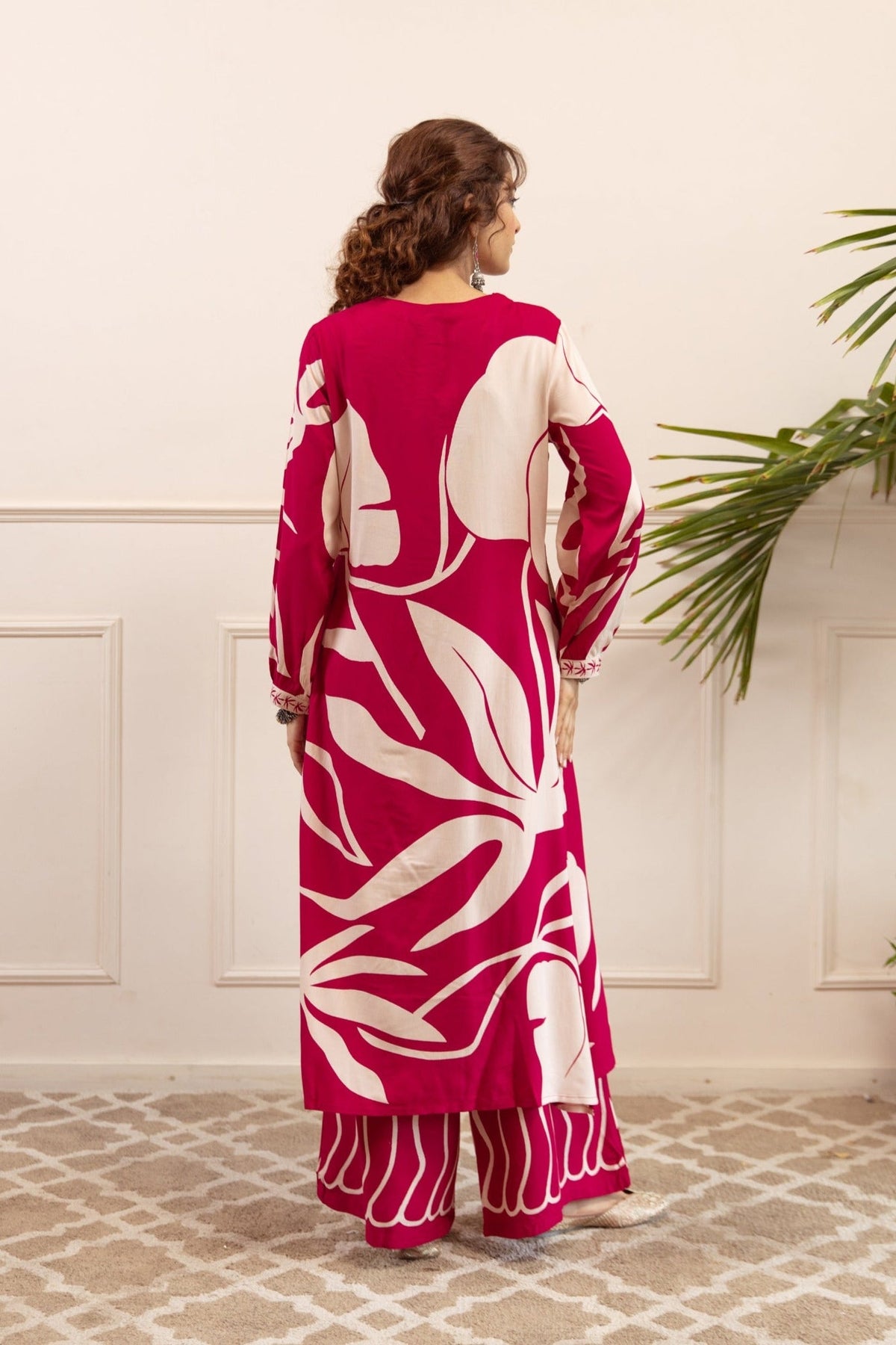 Kabool Cherry Printed Kurta Pant Set