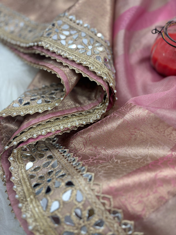 Dhiyona HH Elegant Banarasi Woven Soft Silk Saree with Water Zari Border Pallu and Blouse