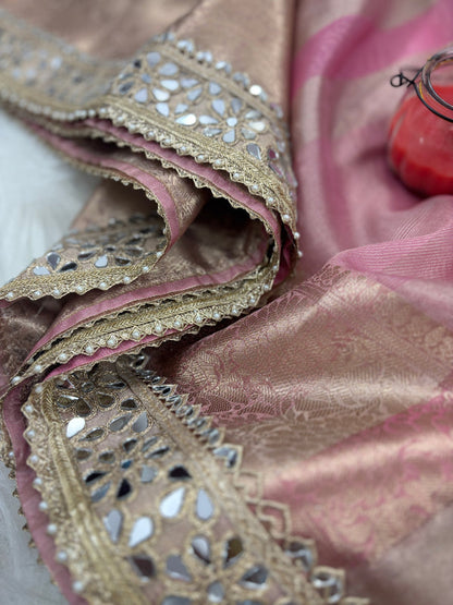 Dhiyona HH Elegant Banarasi Woven Soft Silk Saree with Water Zari Border Pallu and Blouse