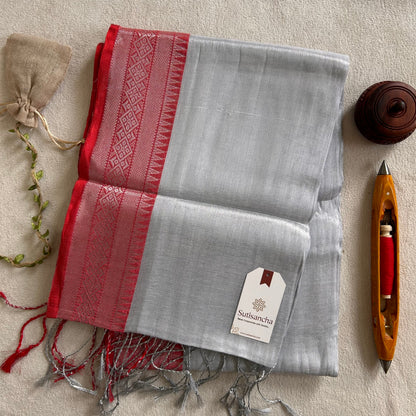 Dhiyona SS Traditional Tissue Saree with Rich Red Border