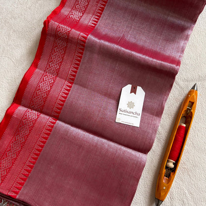 Dhiyona SS Traditional Tissue Saree with Rich Red Border