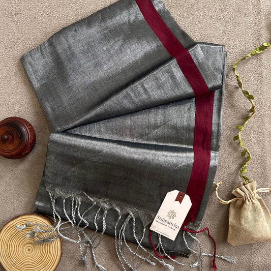 Dhiyona SS Sutisancha Grey Handloom Tissue Saree