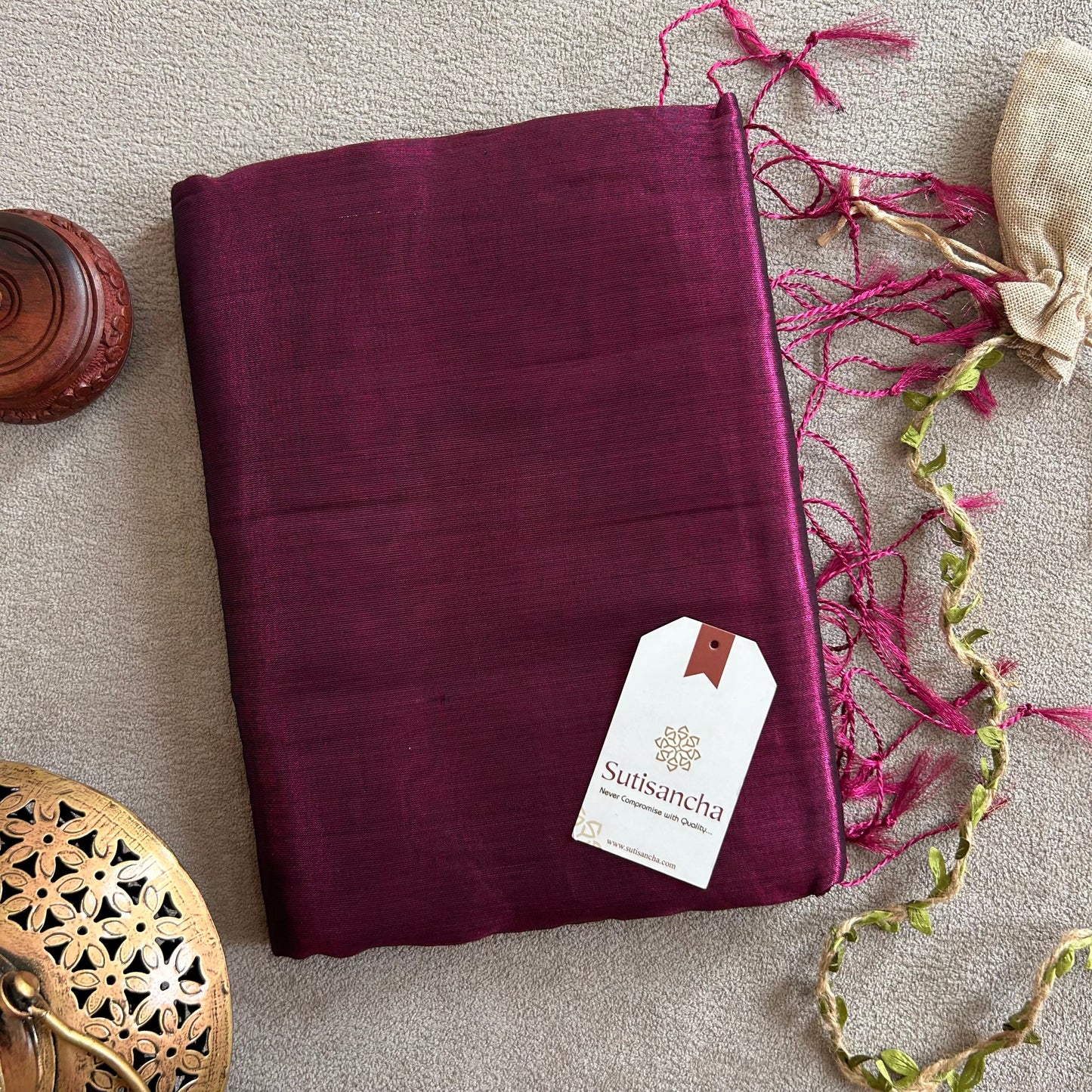 Dhiyona SS Sutisancha Queen pink Handloom Tissue Saree