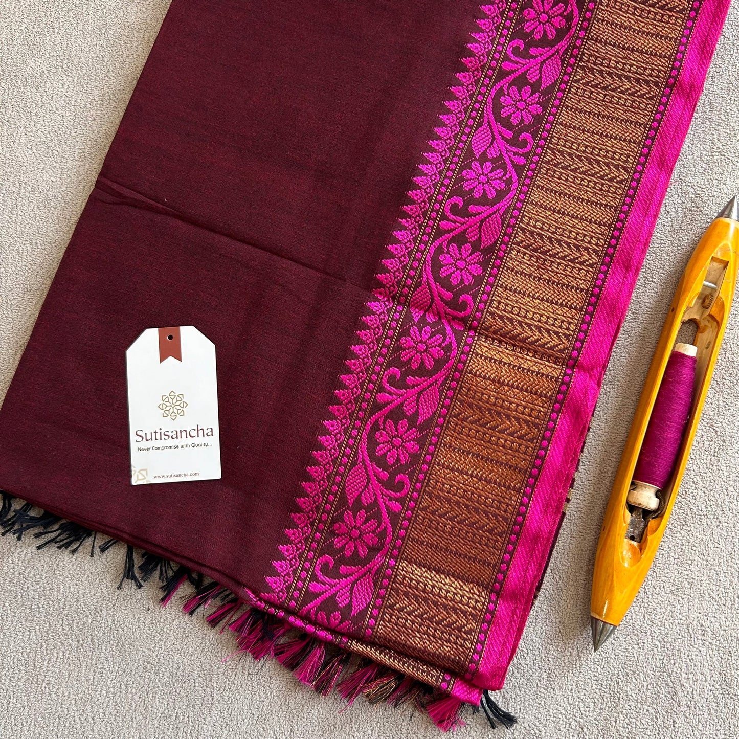 Dhiyona SS Sutisancha Heritage Bengal Cotton Saree with Timeless Weave
