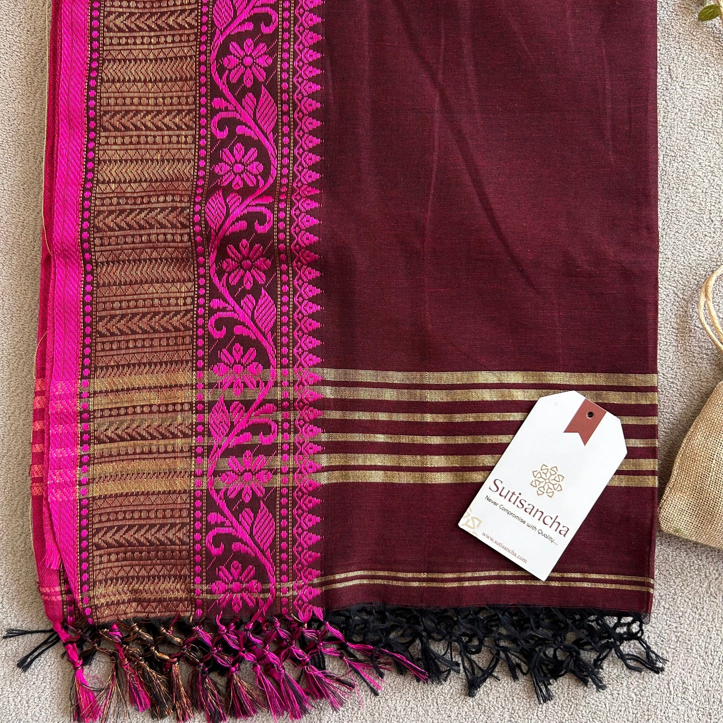 Dhiyona SS Sutisancha Heritage Bengal Cotton Saree with Timeless Weave
