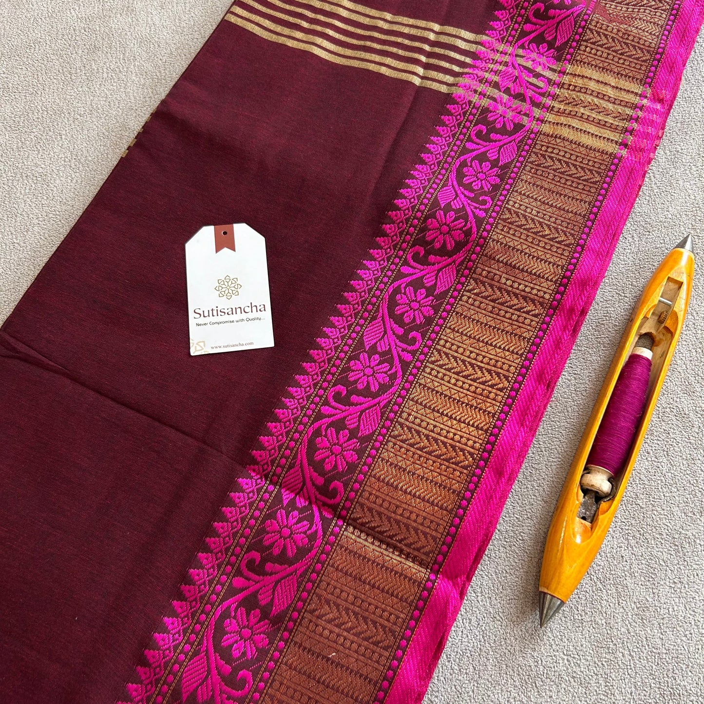 Dhiyona SS Sutisancha Heritage Bengal Cotton Saree with Timeless Weave