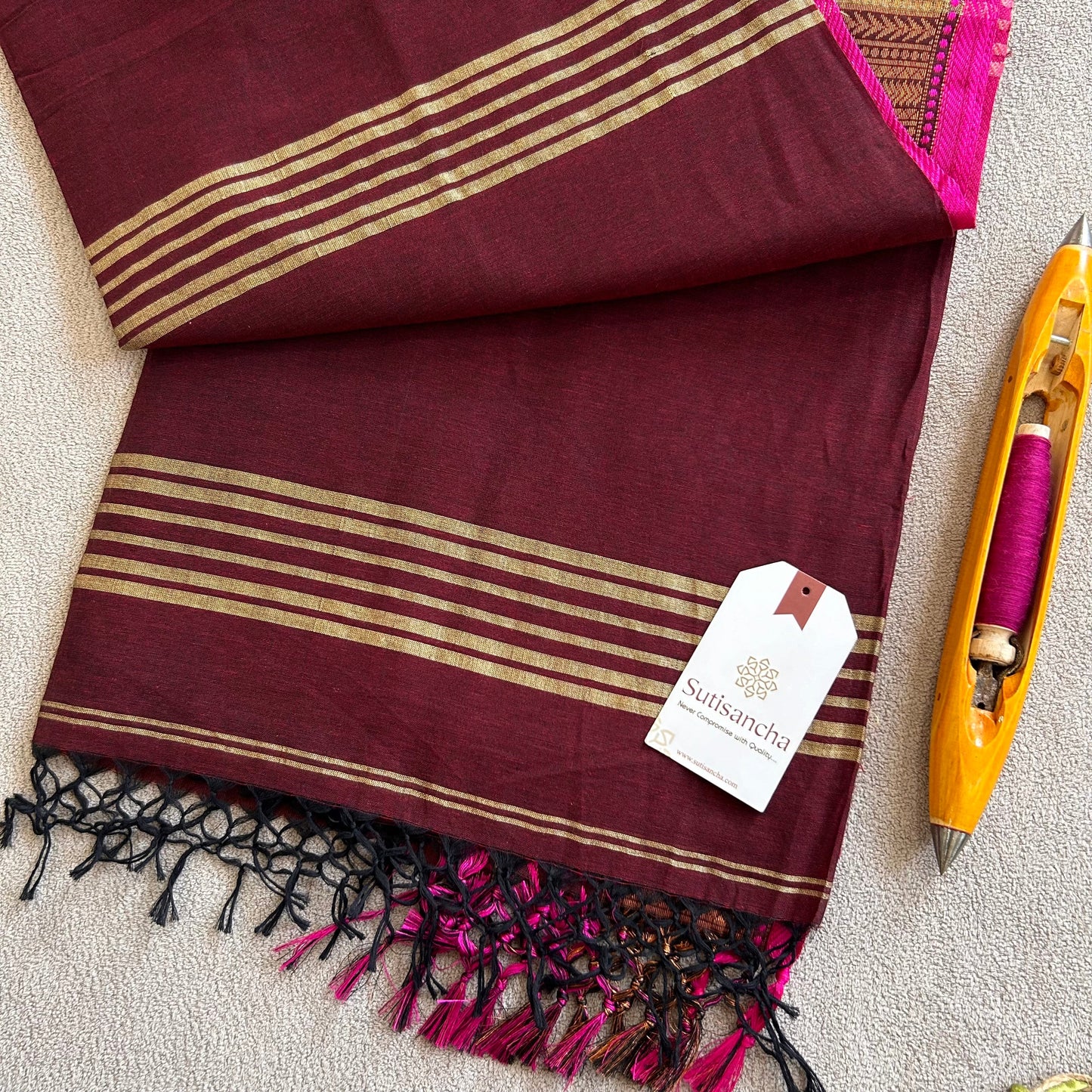 Dhiyona SS Sutisancha Heritage Bengal Cotton Saree with Timeless Weave